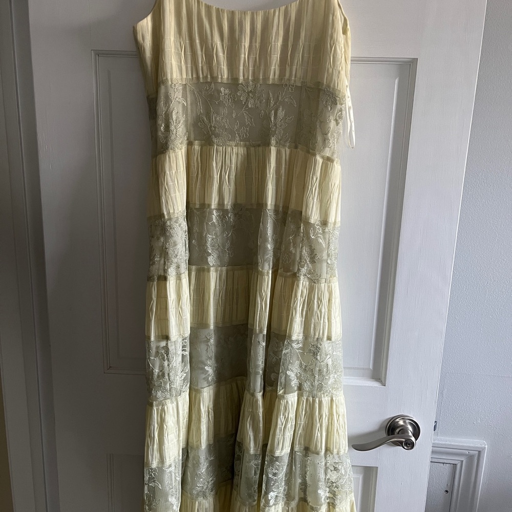 Ann Taylor Yellow Tiered Ruffled Midi Dress - Picture 4 of 6